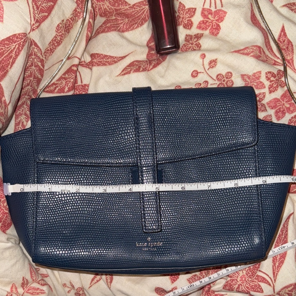 Kate Spade Riverside Emmie Textured Blue Crossbody Bag - Picture 9 of 10